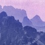 Not long before sunrise, looking from the Durrenstein towards the Tre Cime di Lavaredo (r).